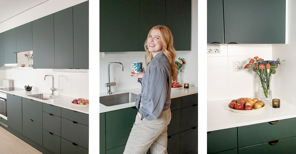 Thelma Sibergin kodikas vihreä keittiö – Katso ennen ja jälkeen kuvat!